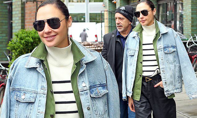 Gal Gadot showcases natural beauty as she steps out in a stylish but comfortable layers in New York