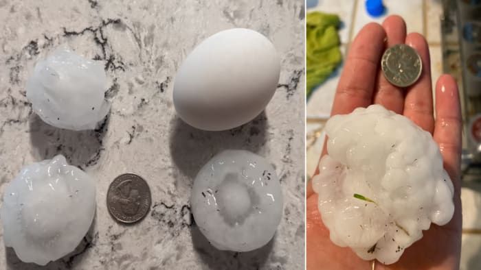 IN PHOTOS: Large hail pummels parts of north Bexar County