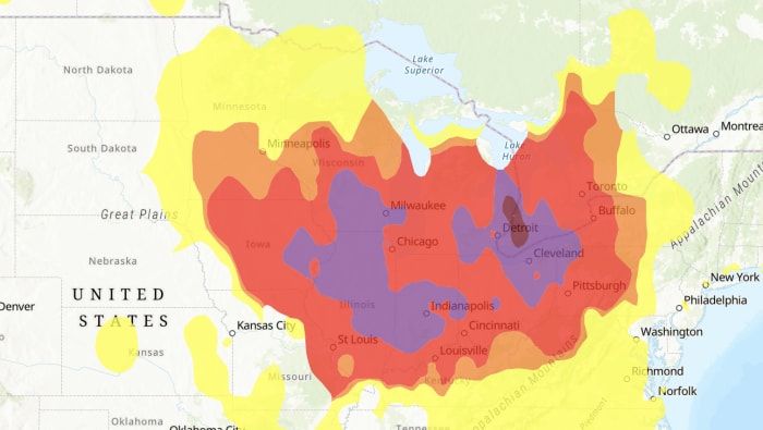 Detroit air quality is worst in world Wednesday due to wildfire smoke