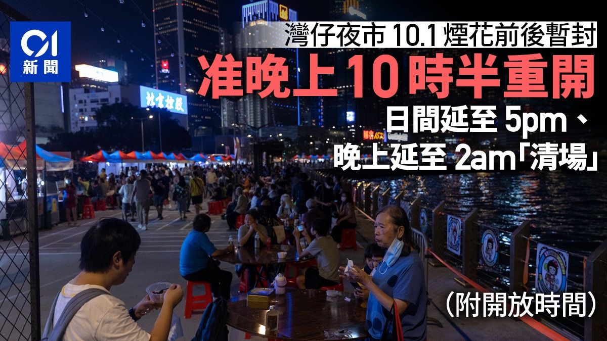 夜繽紛｜灣仔海濱藝遊坊10.1煙花前後暫封 發展局准晚10時半重開