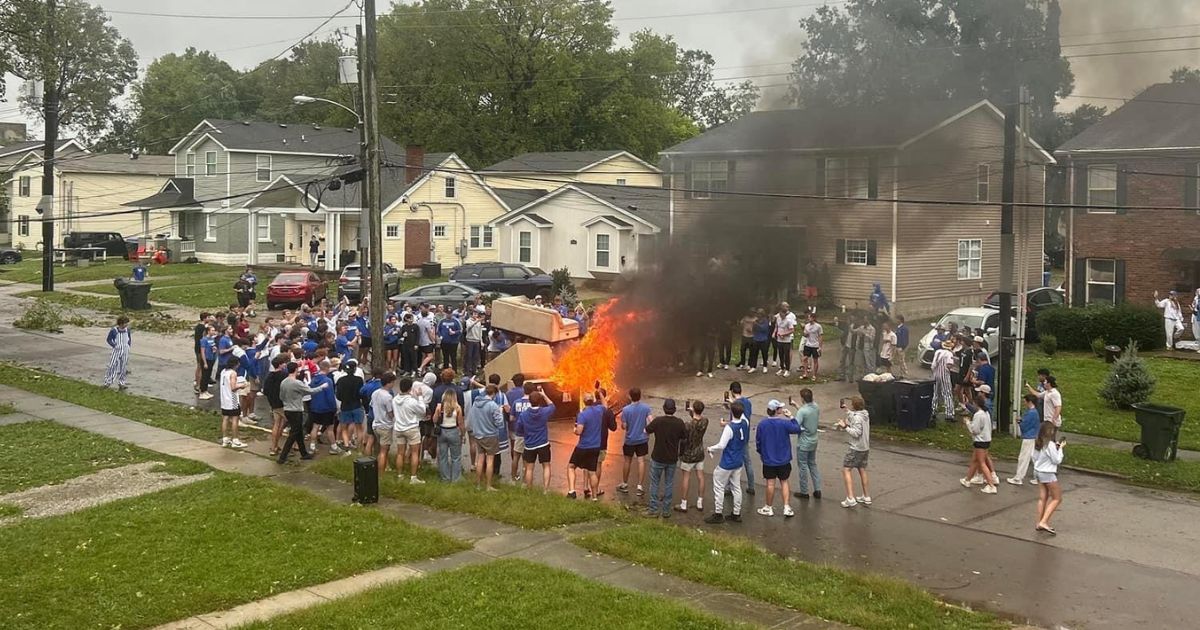 LOOK: UK students celebrate, burn furniture on State Street following win over Ole Miss