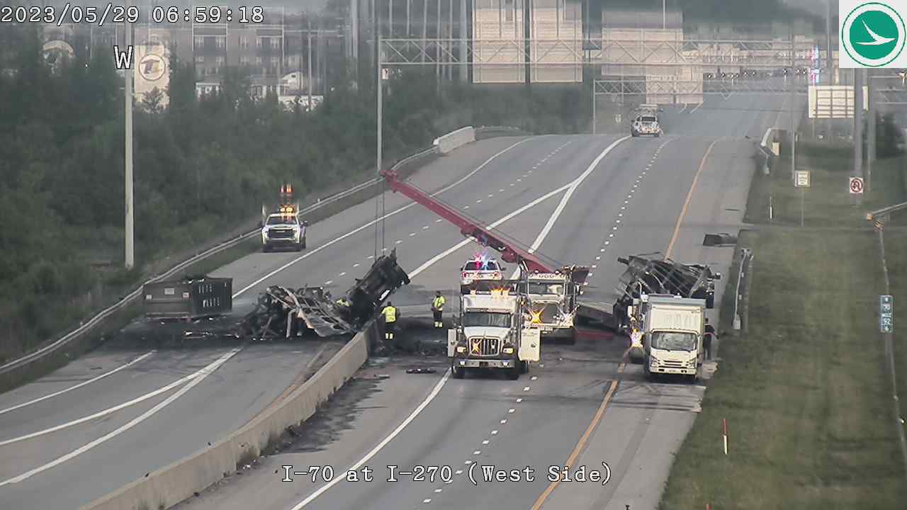 I-70 east on Columbus’ west side closed after fiery crash