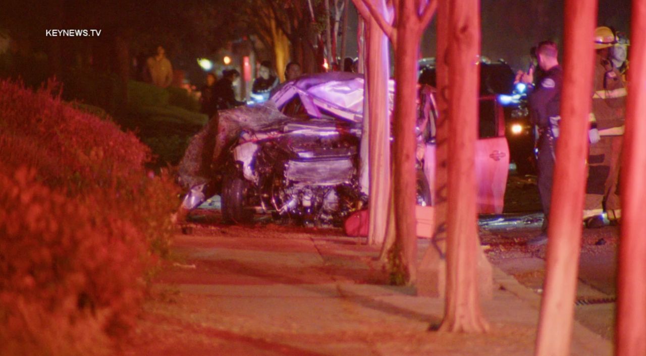 At least 1 dead after violent 2-car crash in Pomona