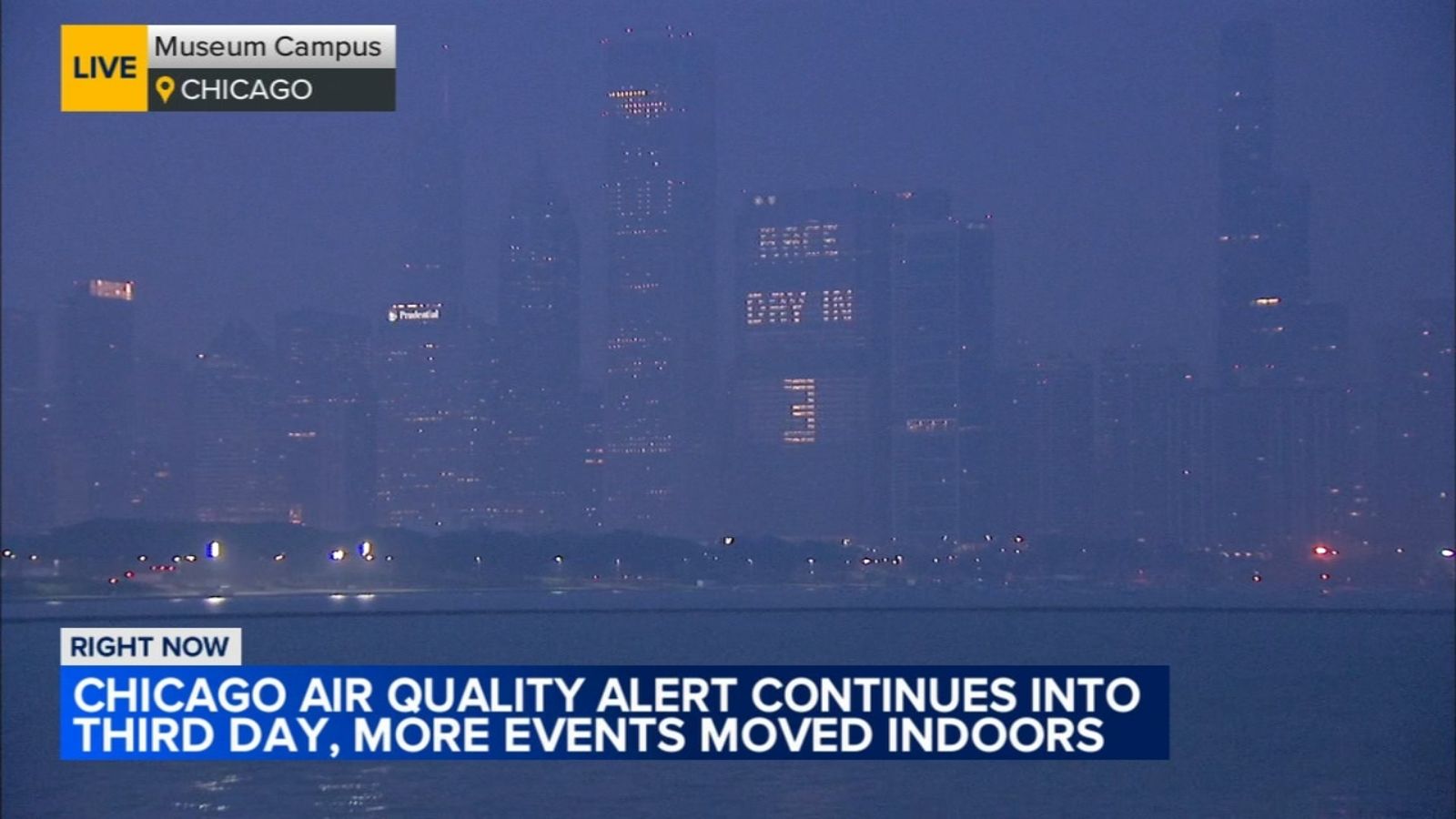 Air quality in Chicago at unhealthy levels for 3rd day due to smoke from Canadian wildfires