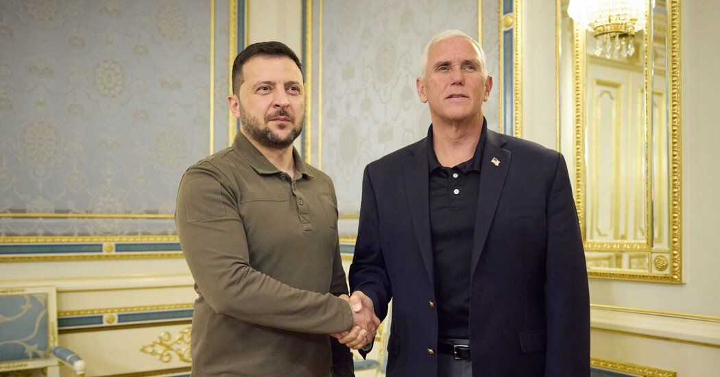 Pence Meets With Zelensky in Ukraine, Highlighting G.O.P. Split Over War