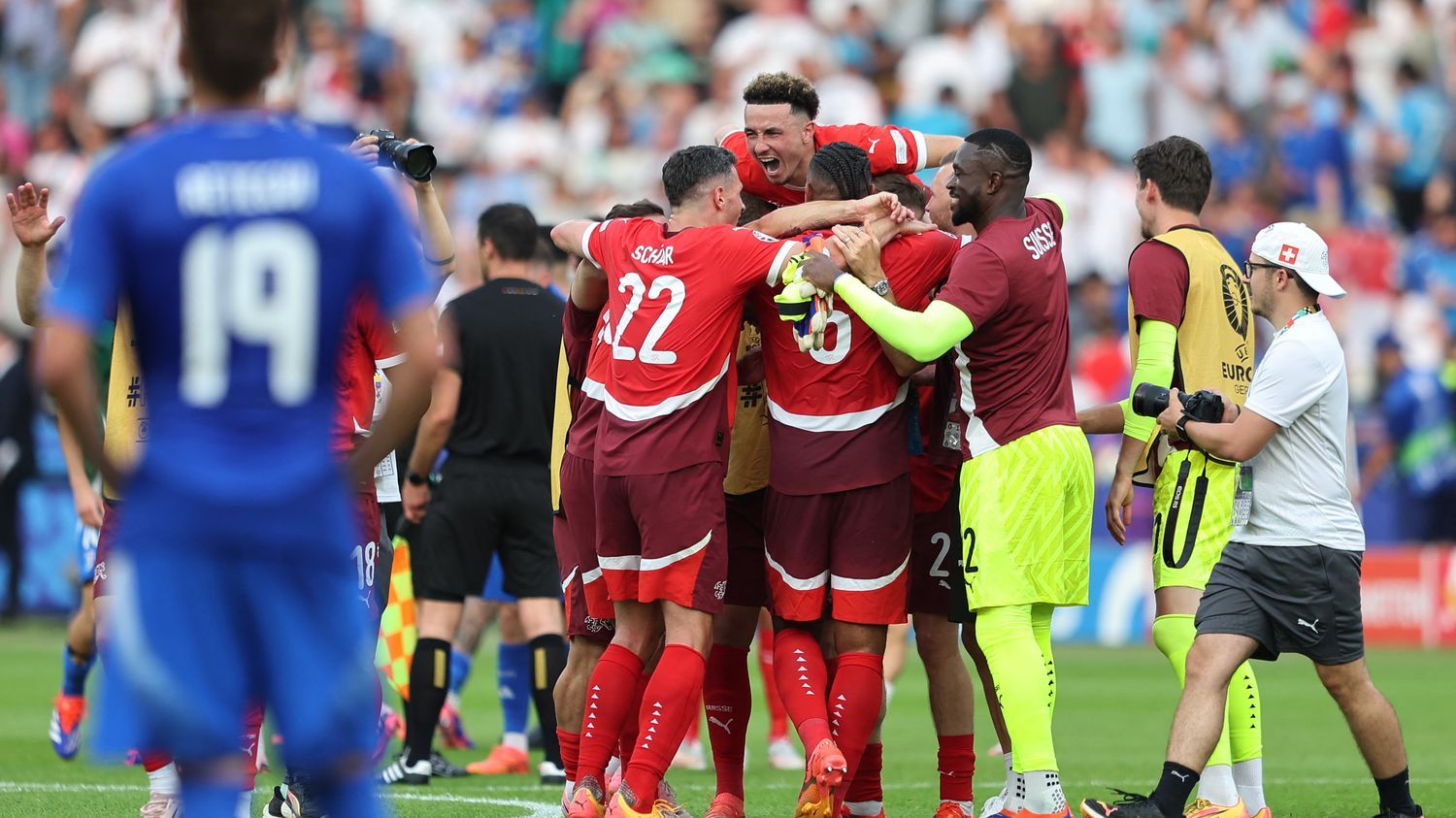 Euro 2024 : l'Italie, tenante du titre, dépassée et éliminée par la Suisse, qui se hisse en quarts de finale