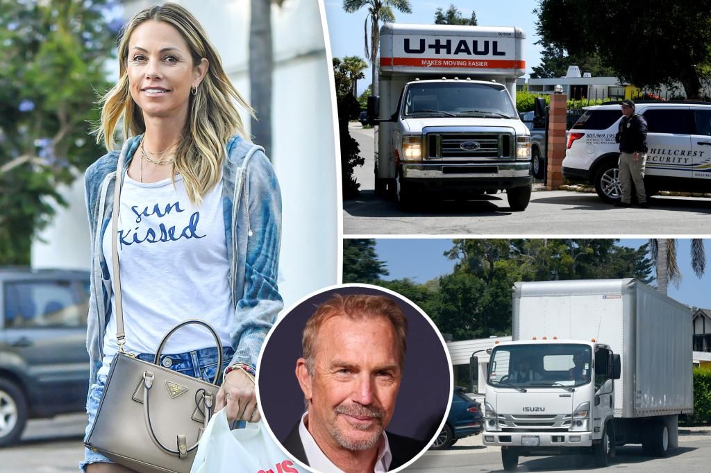 Moving trucks seen outside of Kevin Costner's home amid divorce drama