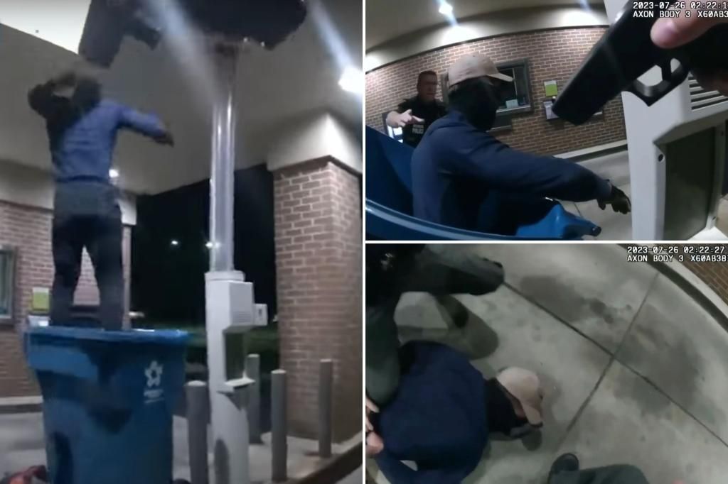 Ohio bank robber arrested after falling from ceiling into trash can