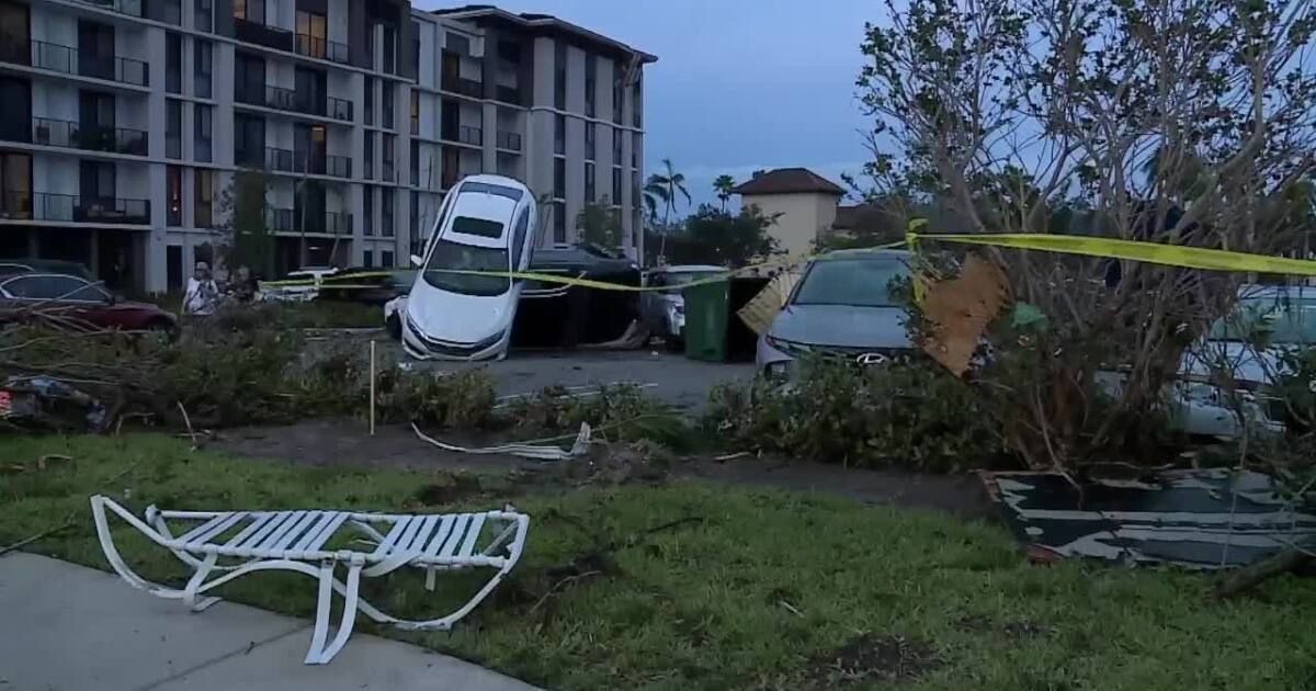 Tornado stacks cars on top of each other, rips roof off home