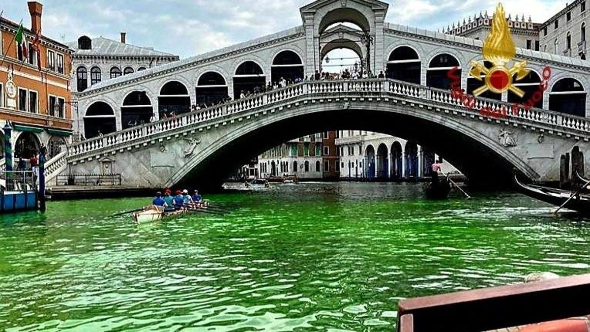 We now know what turned part of Venice’s Grand Canal neon green