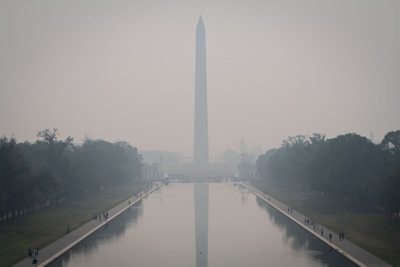 DC area’s poor air quality persists Friday, PM storms could help clear the haze