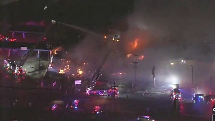 San Antonio fire crews battling massive warehouse fire