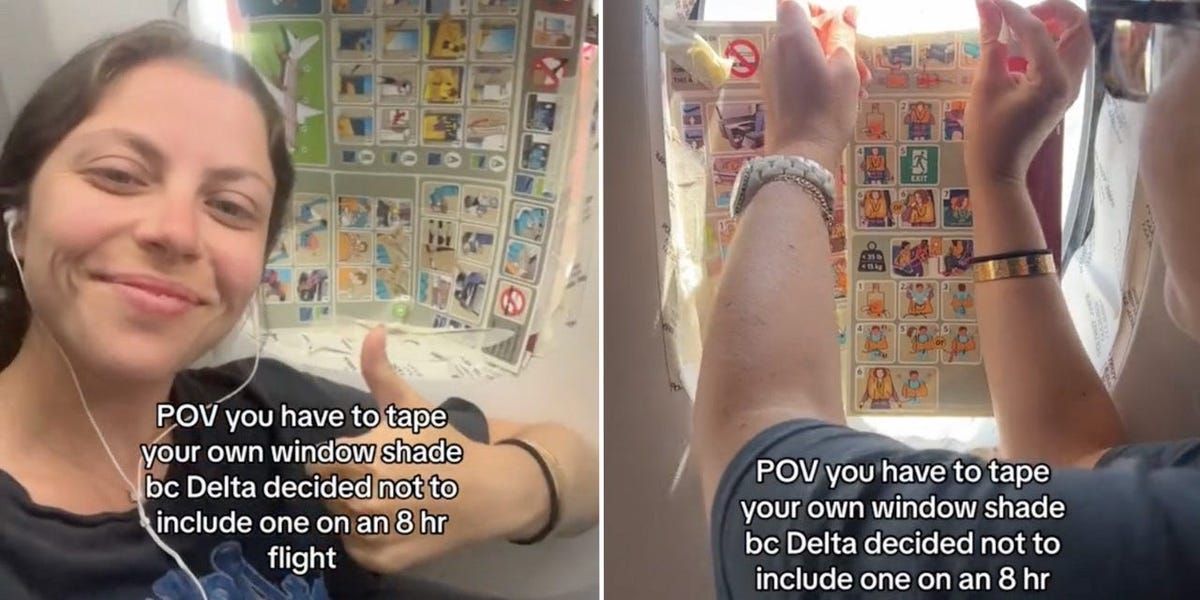 Delta Passenger Said She Had to Tape Seat Window for Shade on Flight