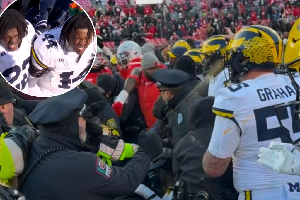 Cops pepper spray Michigan, Ohio State players during brawl