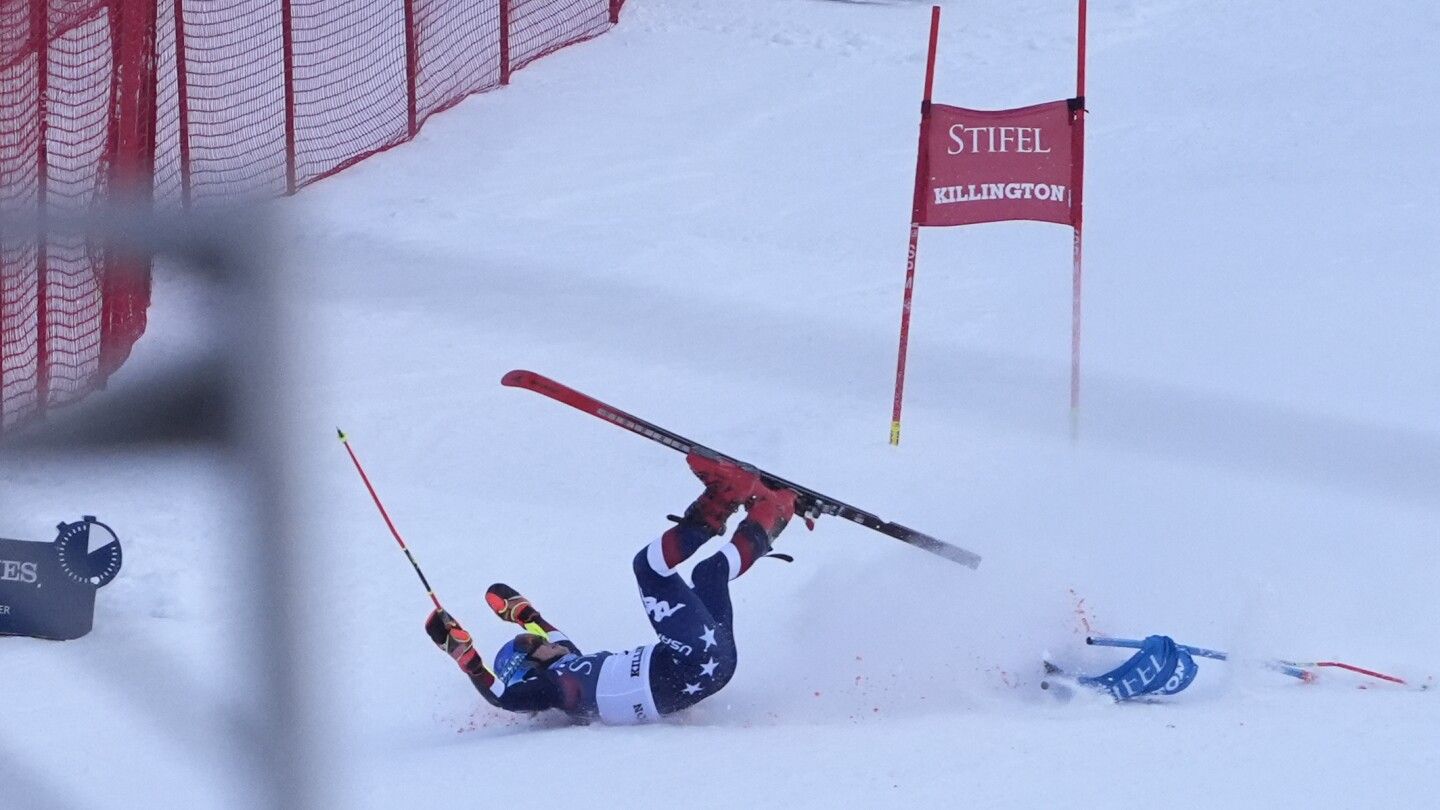 Mikaela Shiffrin crashes in final run of giant slalom