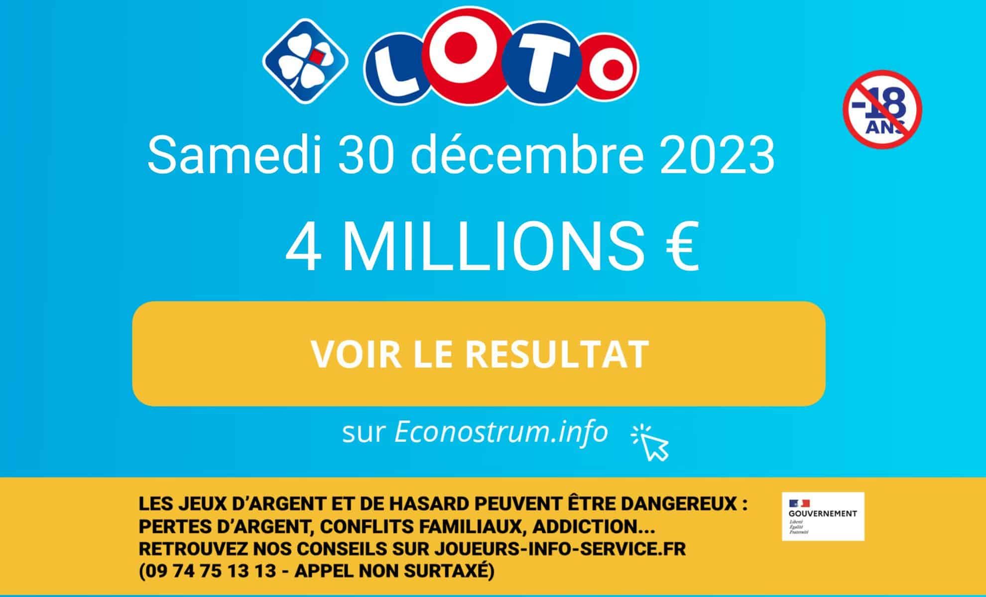 Les résultats Loto de la FDJ du samedi 30 décembre