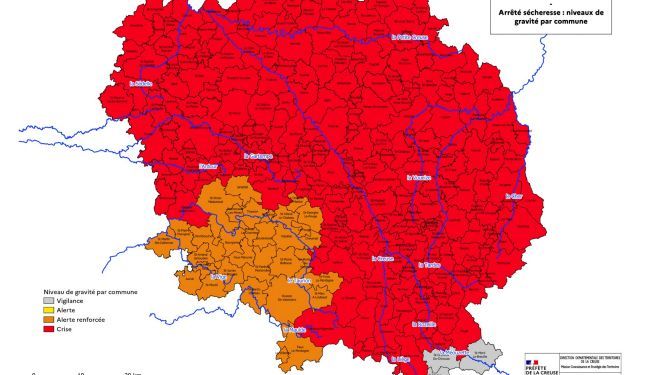 La majeure partie de la Creuse placée en crise sécheresse