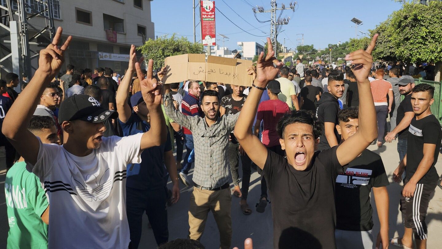 Thousands take to streets in Gaza in rare public display of discontent with Hamas