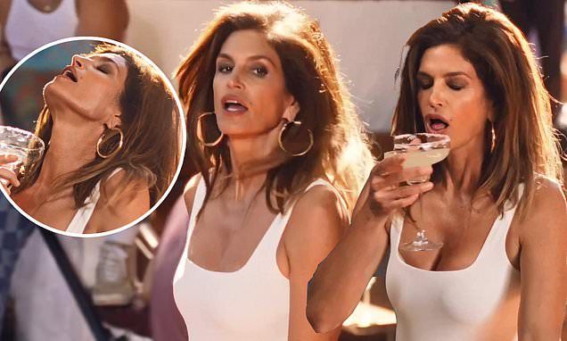 Cindy Crawford, 57, re-creates iconic 1992 Pepsi ad, this time for her husband Rande Gerber and his pal George Clooney's brand Casamigos