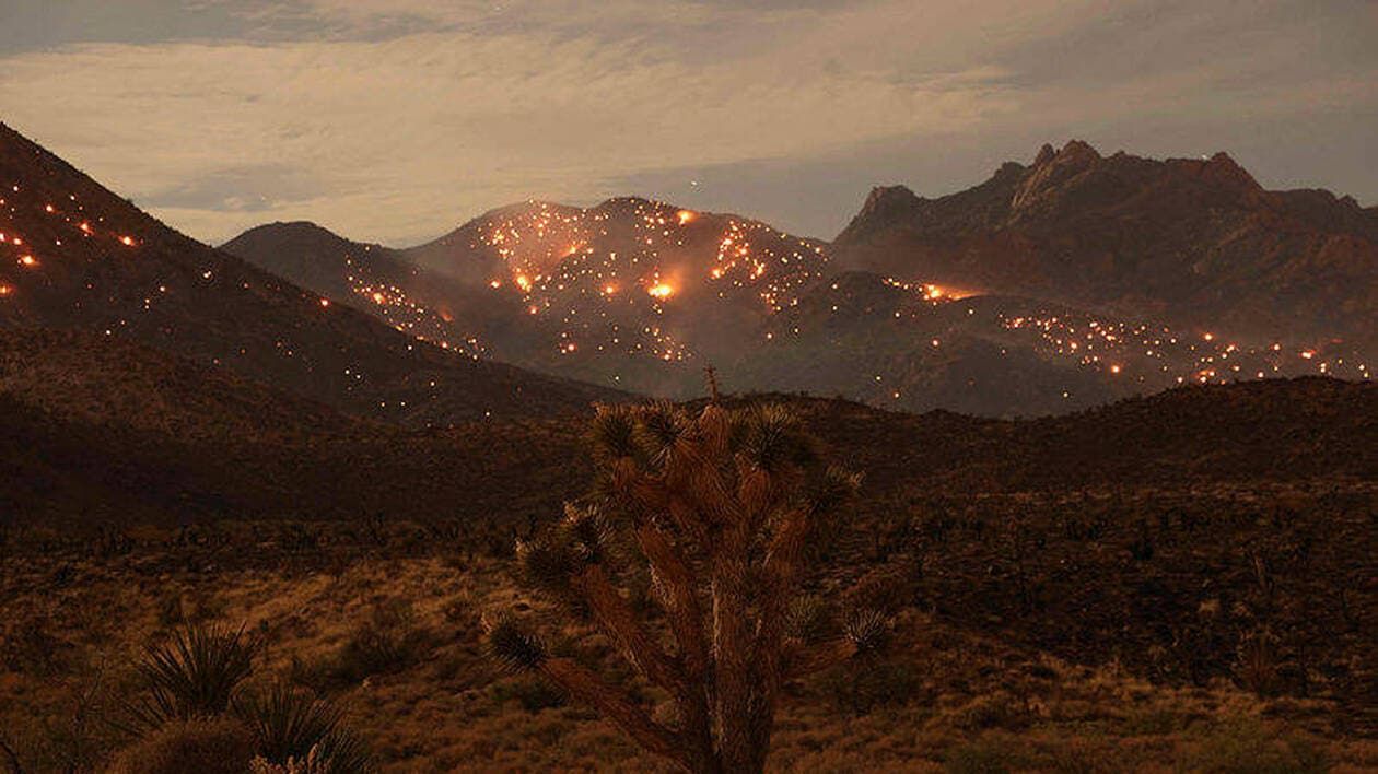 EN IMAGES. Incendie dans le désert de Mojave : des tornades de feu menacent les pompiers