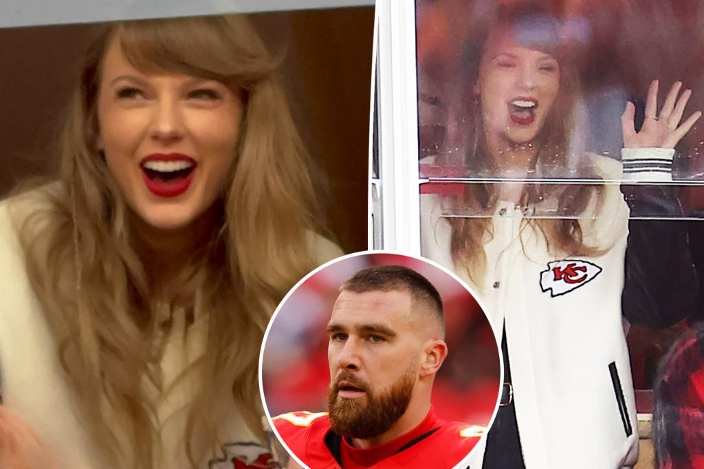 Taylor Swift all smiles as she cheers on Travis Kelce at Chiefs game on NYE